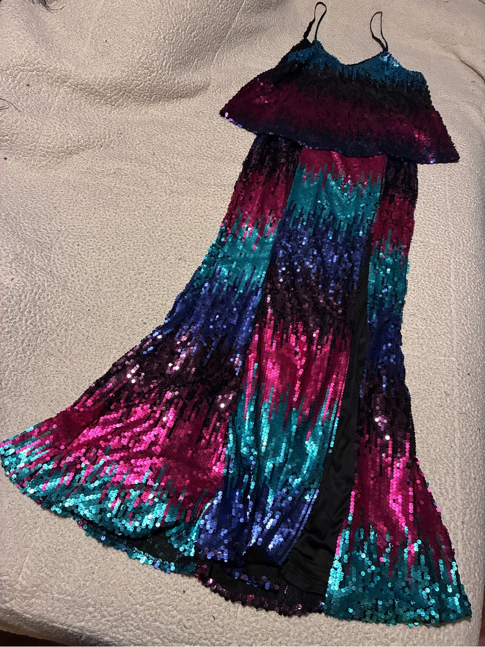 Southern Fried Chics, skirt medium, top large, sequined set, prom, homecoming